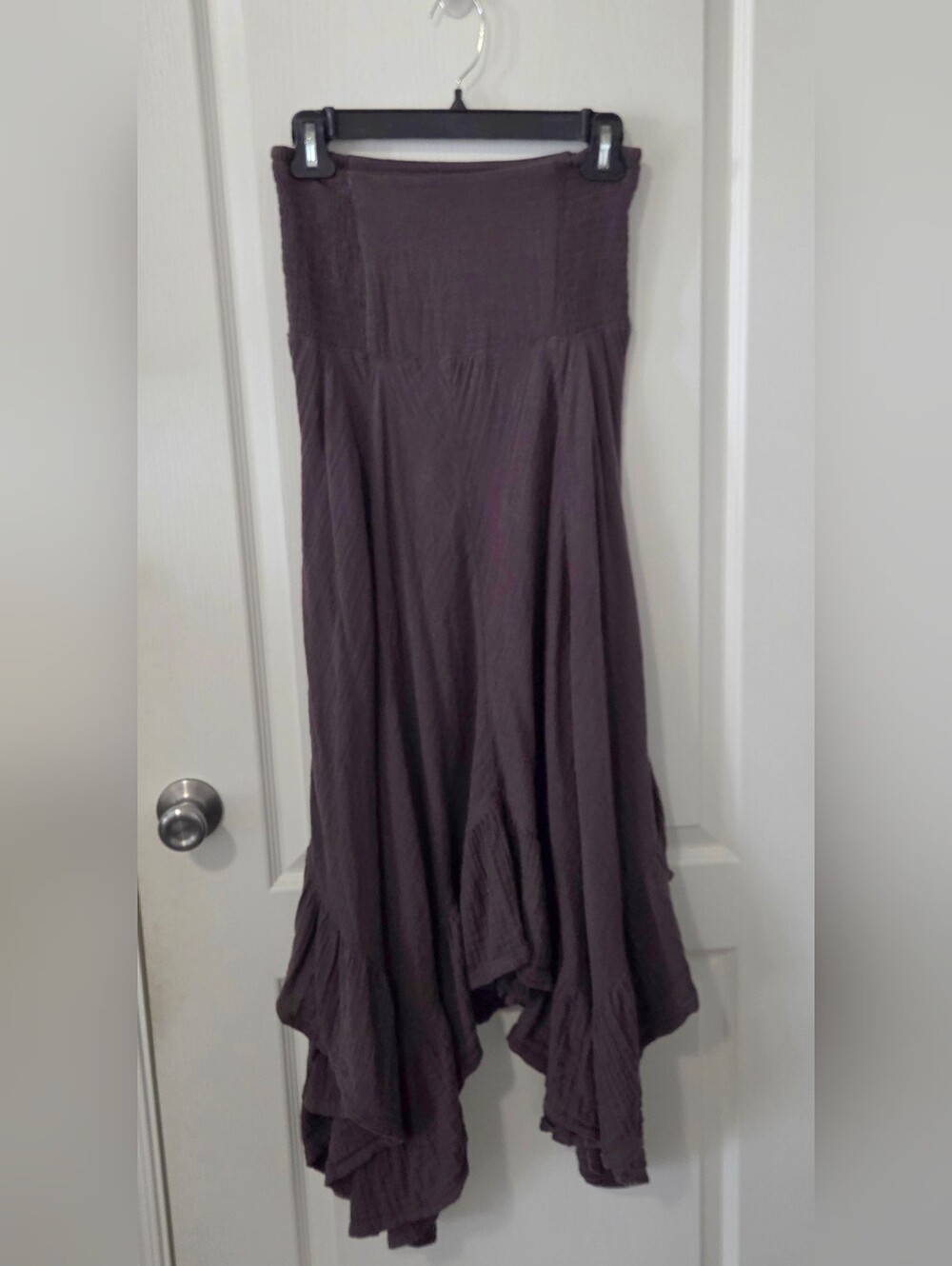 NATURAL LIFE  High-Low Maxi Skirt in Brown